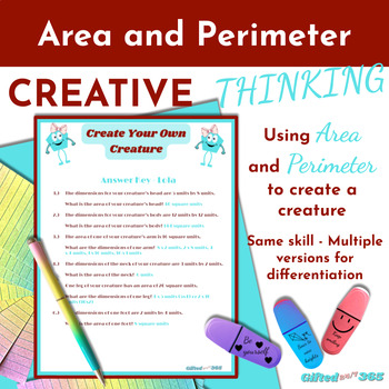 Preview of Area and Perimeter - Create a Creature through Solving Clues (GATE)