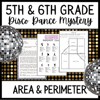 Preview of Area and Perimeter "Escape Room" - Disco Themed Mystery