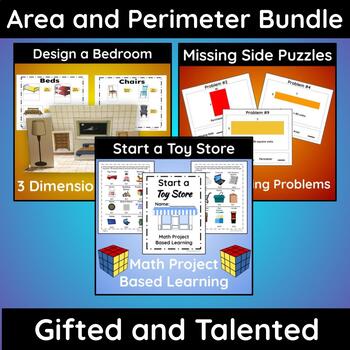 Preview of Area & Perimeter Math Enrichment Bundle for Gifted & Talented & Early Finishers