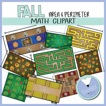 Preview of Area and Perimeter Fall Math Clipart