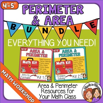 Preview of Area and Perimeter Formulas and Problem Solving some Digital Options Math Kits