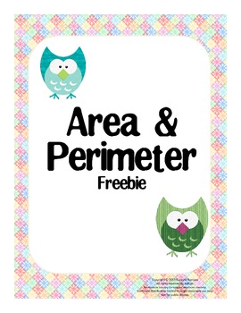 Preview of Area and Perimeter Freebie