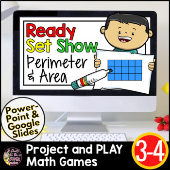 Preview of Area and Perimeter Game | 3rd Grade Math Review | Math Games No Prep | Test Prep
