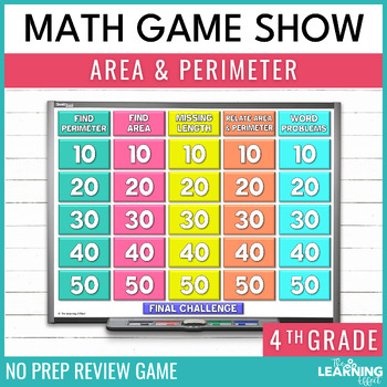 Preview of Area and Perimeter Game Show | 4th Grade Math Review Test Prep Activity