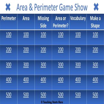 Preview of Area and Perimeter Game Show