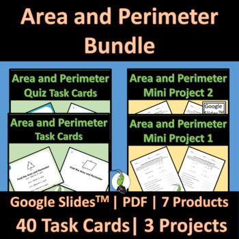 Preview of Area and Perimeter Scavenger Hunt | Geometry | Google Review and Quiz BUNDLE