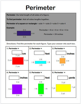 learning perimeter and area worksheets