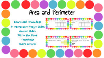 Preview of Area and Perimeter INTERACTIVE GOOGLE SLIDES