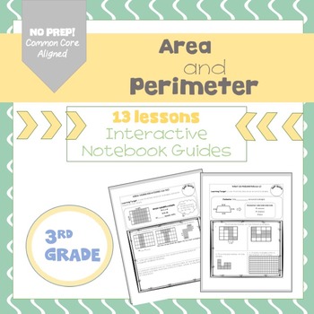 Preview of Area and Perimeter (enVision Topic 16) Interactive Notebook
