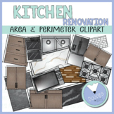 Area and Perimeter Kitchen Math Clipart (Home Renovation Series)