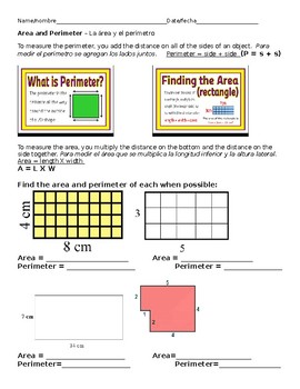 Preview of Area and Perimeter - Los dos