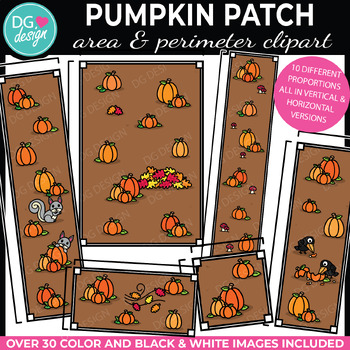 Preview of Area and Perimeter Math Clipart | Pumpkin Patch | Measurement Clipart