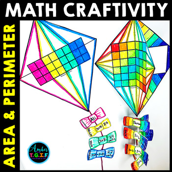 Preview of Area & Perimeter Craft Project - May or June Kite Plus Multiplication Arrays