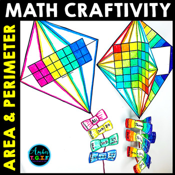 Preview of Area & Perimeter Craft Project - Summer Kite Plus Multiplication Arrays