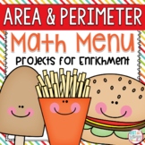Area and Perimeter Math Menu Choice Board