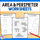Area and Perimeter Math Worksheets & Posters - 3rd & 4th Grades