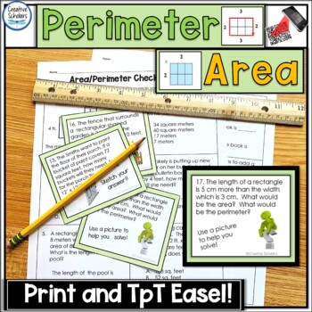 Preview of Area and Perimeter Measurement Activities with Print and Digital TpT Easel