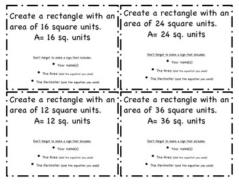 Preview of Area and Perimeter: Minecraft task cards