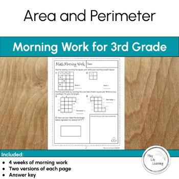 Preview of Area and Perimeter Morning Work for 3rd Grade