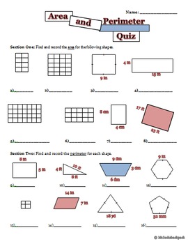perimeter and area worksheets 4th grade exercises