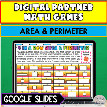 Preview of Area and Perimeter Partner Math Game | Digital Measurement Practice