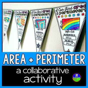 Preview of Finding Area and Perimeter Math Pennant Activity