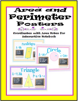 Preview of Area and Perimeter Posters-Coordinate with Area Notes for Interactive Notebook