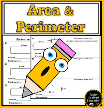 Preview of Area and Perimeter Practice with Rectangles & Composite Shapes
