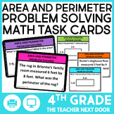 4th Grade Area and Perimeter Problem Solving Task Cards Ma