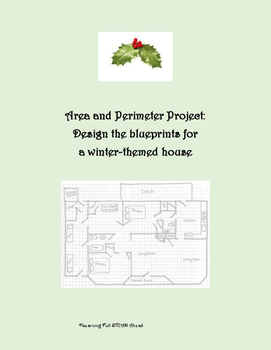 Preview of Area and Perimeter Project based learning: Designing a winter-themed house