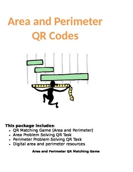Preview of Area and Perimeter QR Code Tasks and Game
