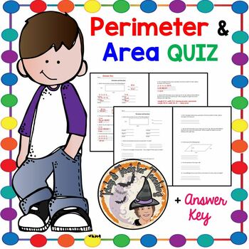 Preview of Perimeter and Area QUIZ Formula Plug it in Worksheet and Answer Key