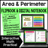 Area and Perimeter Digital Notebook & Printable Math Flipbook