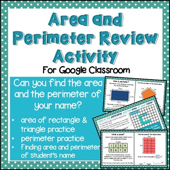 Preview of Area and Perimeter Review Practice for Google Classroom-Distance Learning