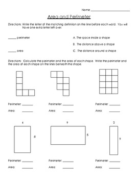 Preview of Area and Perimeter Review or Quiz