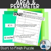 Area and Perimeter Scale Factor Start to Finish Puzzle TEKS 7.5c