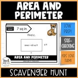 Area and Perimeter Task Cards Activity Scavenger Hunt 