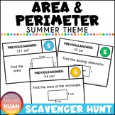 Area and Perimeter Scavenger Hunt (Summer Theme)