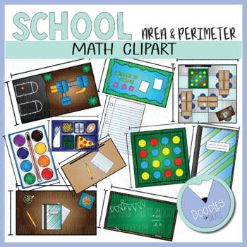 Preview of Area and Perimeter School Clip Art - Classroom Area and Perimeter Clipart