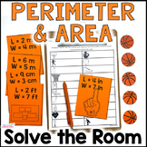 Area and Perimeter Solve the Room Cards - Basketball Theme