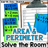 Area and Perimeter Solve the Room Cards - Earth Day Theme 