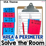 Area and Perimeter Solve the Room Cards - USA Math Activit