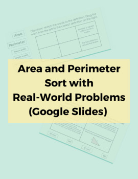 Preview of Area and Perimeter Sort (GOOGLE SLIDES)