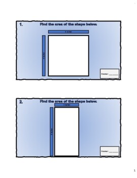 Preview of Area and Perimeter Task Cards