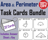 Finding Area and Perimeter Task Cards Activity Bundle