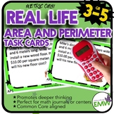 Area and Perimeter Metric Task Cards - Real Life Word Problems