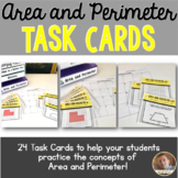 Area and Perimeter Task Cards: Set of 24 for Grades 3-4