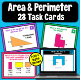 Area and Perimeter Task Cards for 3rd and 4th Grade: 28 Pr