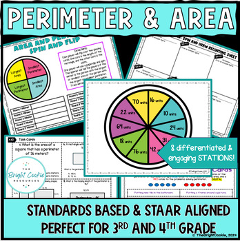 Preview of Area and Perimeter Test Prep Stations and Activities for 3rd and 4th Grade