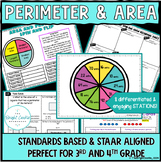 Area and Perimeter Test Prep Stations and Activities for 3